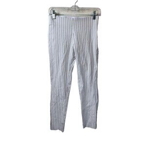 A New Day Womens Size 2 White Pinstripe Mid Rise Ankle Skinny Pants